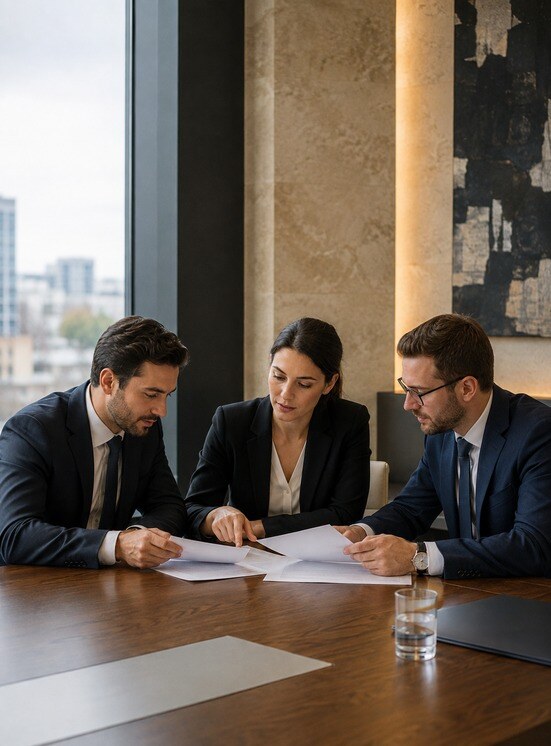 Business lawyers advising a corporate client in Tbilisi, Georgia