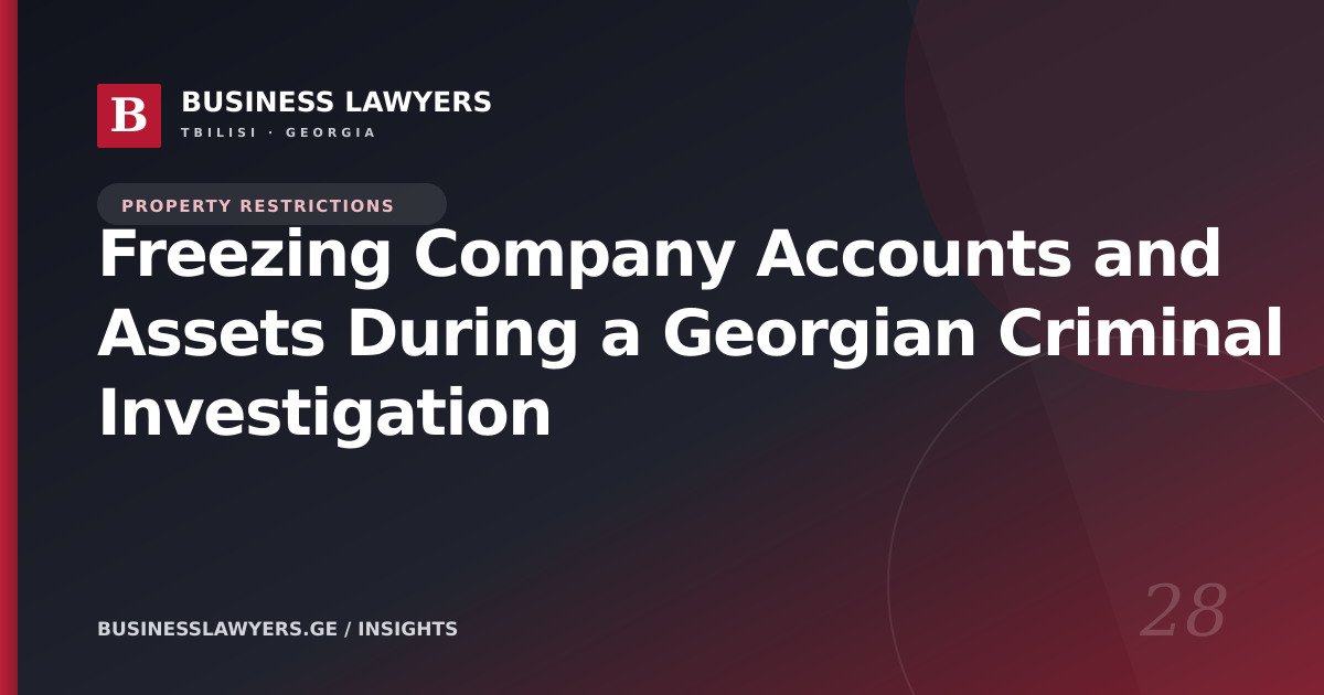 Freezing Company Accounts and Assets During a Georgian Criminal Investigation
