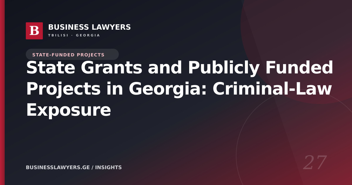 State Grants and Publicly Funded Projects in Georgia: Criminal-Law Exposure