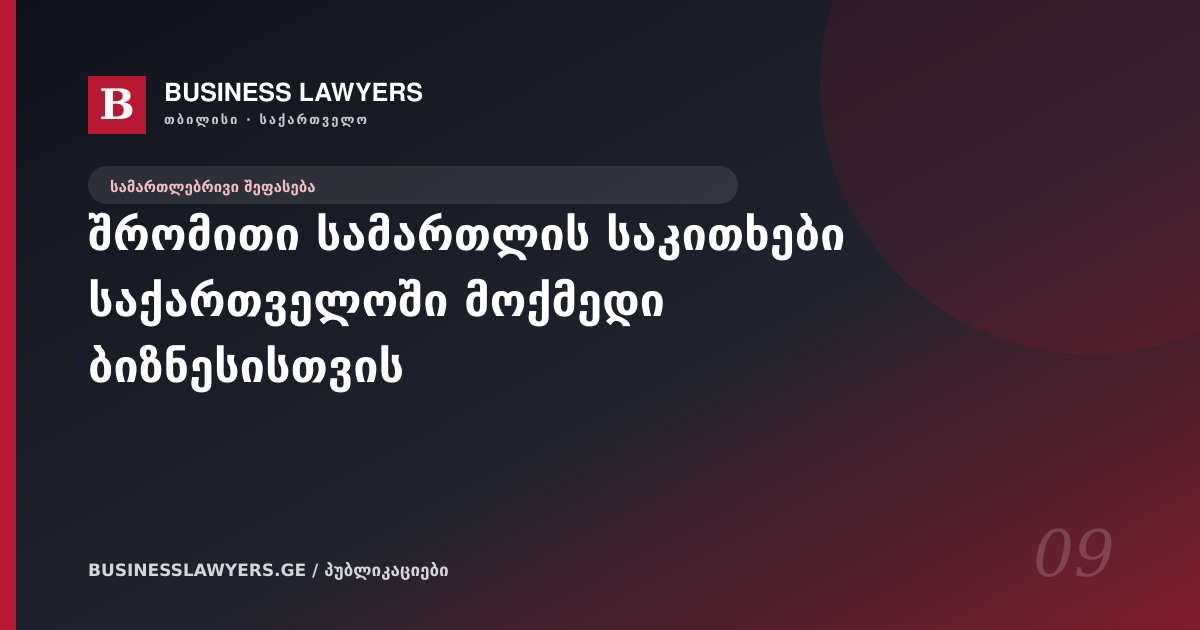 შრომითი სამართლის საკითხები საქართველოში მოქმედი ბიზნესისთვის